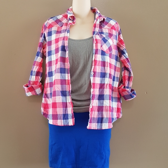 Free to bundle | Plaid gingham button up top set - Picture 6 of 7